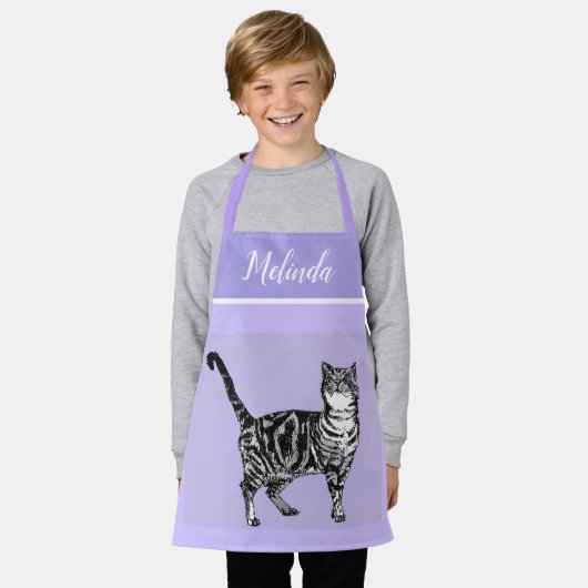 Katze Tabby Muster Pastelltiere Katzen Kinder Mädc Schürze (Getragen)