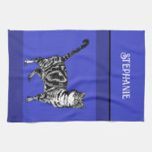 Katze Tabby Pastell Cats Womens Navy Blue Geschirrtuch (Horizontal)