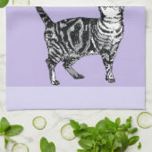 Katze Tabby Pastell Katzen Frauen Helllila Lavende Geschirrtuch (Gefaltet)