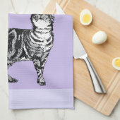 Katze Tabby Pastell Katzen Frauen Helllila Lavende Geschirrtuch (Viertel Falte)