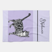 Katze Tabby Pastell Katzen Frauen Helllila Lavende Geschirrtuch (Horizontal)