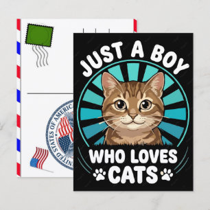 Katze Tabby Pfote Feline USA Unabhängigkeitstag 20 Feiertagspostkarte