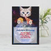 Katze, Taco und Pizza Einladung (Stehend Vorderseite)