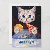 Katze, Taco und Pizza Einladung (Rückseite)