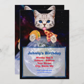 Katze, Taco und Pizza Einladung (Vorne/Hinten)