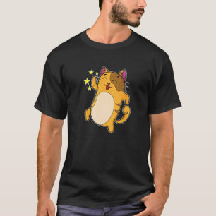 Katze tanzt mit herausgestreckter Zunge T-Shirt