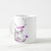 Katze Tasse Herz Feder (Vorderseite Links)
