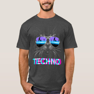 Katze Techno DJ Elektro Musik T-Shirt