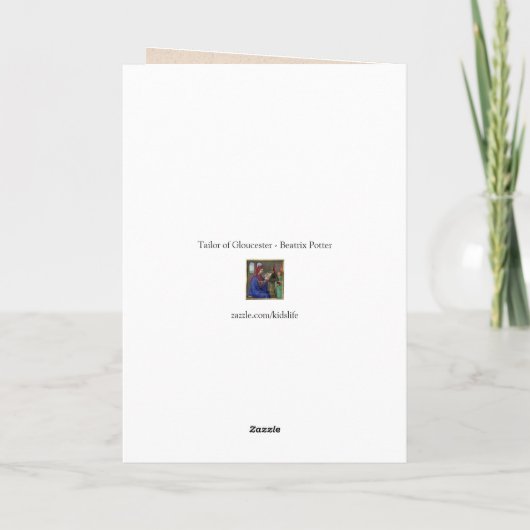 Katze Tee servieren - Beatrix Potter wird gut grüß Karte (Rückseite)