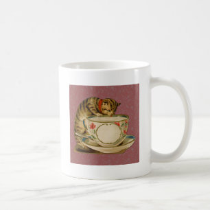 Katze Teetasse Süß Vintage Viktorianisch Haustier