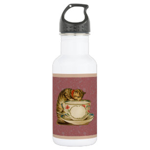Katze Teetasse Süß Vintage Viktorianisch Haustier  Edelstahlflasche