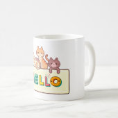 Katze, Textfeld, Doodle Kaffeetasse (VorderseiteRechts)