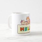 Katze, Textfeld, Doodle Kaffeetasse (Vorderseite Links)