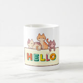 Katze, Textfeld, Doodle Kaffeetasse (Mittel)
