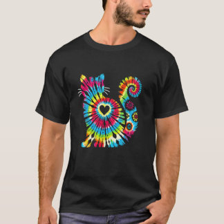 Katze Tie Dye Farbige Haustier Mama Papa Liebhaber T-Shirt