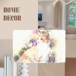 Katze Tier Blumenkunst Abstrakte Leinwand drucken