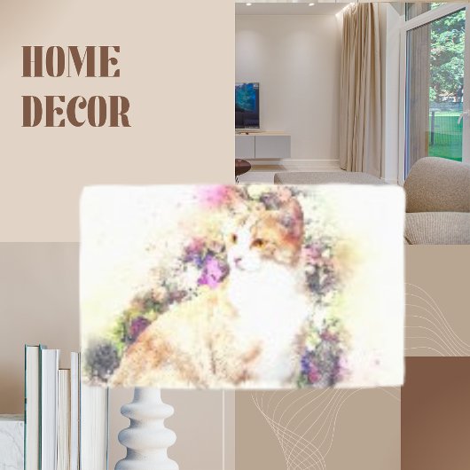 Katze Tier Blumenkunst Abstrakte Leinwand drucken