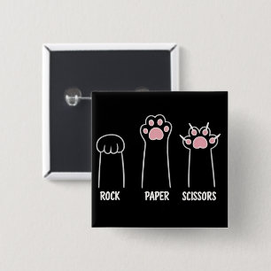 Katze Tier Haustier Liebhaber Schere Stein Papier  Button