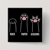 Katze Tier Haustier Liebhaber Schere Stein Papier Button (Vorderseite)