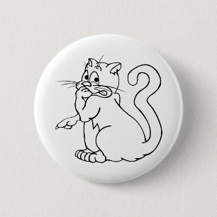 Katze Tier Kitten Tomcat Haustier Hauskatze Fett Button