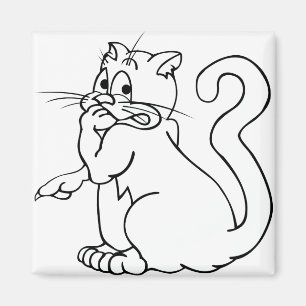 Katze Tier Kitten Tomcat Haustier Hauskatze Fett Magnet