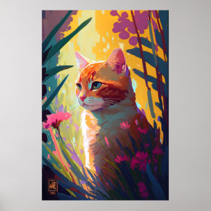 Katze Tier Portrait Malerei Art: Poster