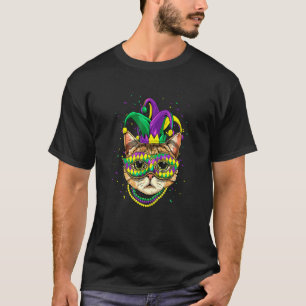 Katze Tier Süß Mardi Gras Karneval Narr T-Shirt
