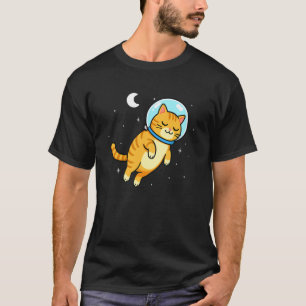 Katze Tierliebhaber Astronaut Weltraum Mond Mama P T-Shirt