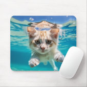 Katze Tierspass Wasserspielen im Freien Mousepad (Mit Mouse)