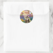 Katze (Tiger) - Herbstsonne Runder Aufkleber (Tasche)