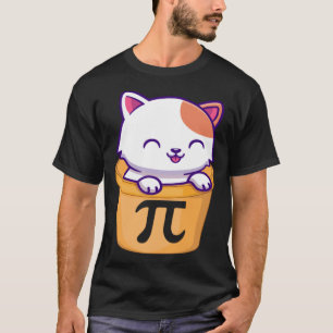 Katze Topf Pi Tag Lustiger Pi Tag Kinder Lehrer Ma T-Shirt