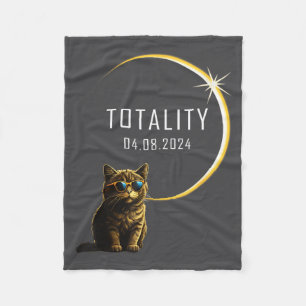 Katze Totale Sonnenfinsternis 2024 Totalität Lusti Fleecedecke