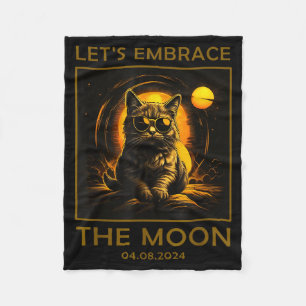 Katze Totale Sonnenfinsternis Umarmen Illustration Fleecedecke