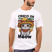Katze Tragen eines bunten Sombrero T-Shirt (Vorderseite)