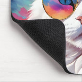 Katze trägt eine Brille im Weltraum Mousepad (Ecke)