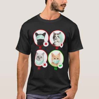 Katze trägt Gesichtsmaske richtig  Katze  Soziale  T-Shirt