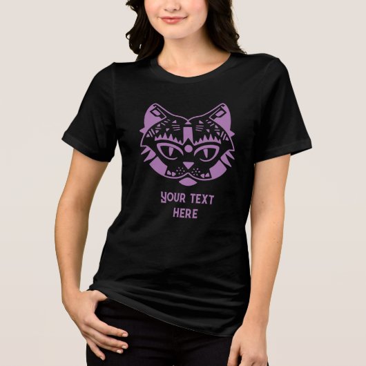 Katze Tri-Blend Shirt (Vorderseite)