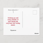 Katze trimmt den Weihnachtsbaum Postkarte (Rückseite)