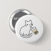 Katze trinkt Boba-Milchtee Bobalogie Hoodie Button (Vorne & Hinten)