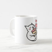 Katze trinkt Boba Milk Kätzchen Kaffeetasse (Vorderseite Links)