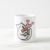 Katze trinkt Boba Milk Kätzchen Kaffeetasse (Mittel)