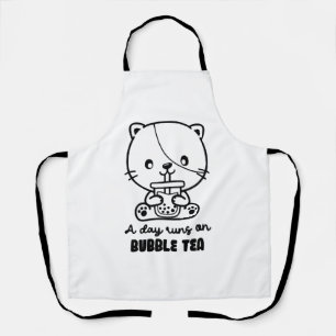 Katze trinkt Bubble Tea, Boba Tea Clipart Schürze