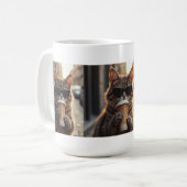 Katze trinkt Kaffee auf einer Straße Kaffeetasse (Vorderseite Links)