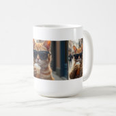 Katze trinkt Kaffee auf einer Straße Kaffeetasse (VorderseiteRechts)