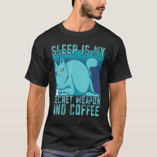 Katze trinkt Kaffee müde Ich brauche Kaffee T-Shirt