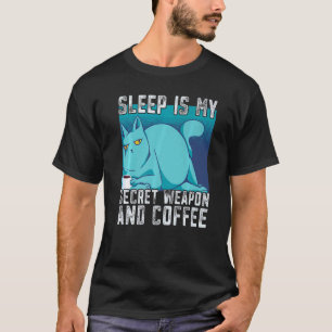 Katze trinkt Kaffee müde Ich brauche Kaffee T-Shirt