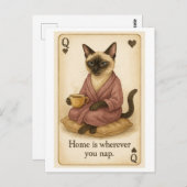 Katze trinkt Kaffee Postkarte (Vorne/Hinten)