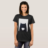 Katze trinkt Kaffee T-Shirt (Vorne ganz)
