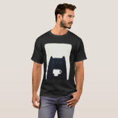 Katze trinkt Kaffee T-Shirt (Vorne ganz)