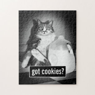 Katze trinkt Milch von Jug Puzzle